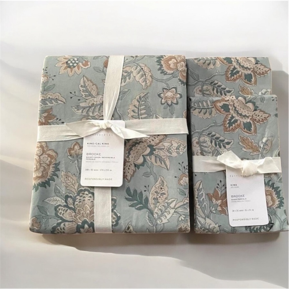 NEW Pottery Barn BROOKE FLORAL PRINTED Duvet King Cali King & 2 King Shams Multi